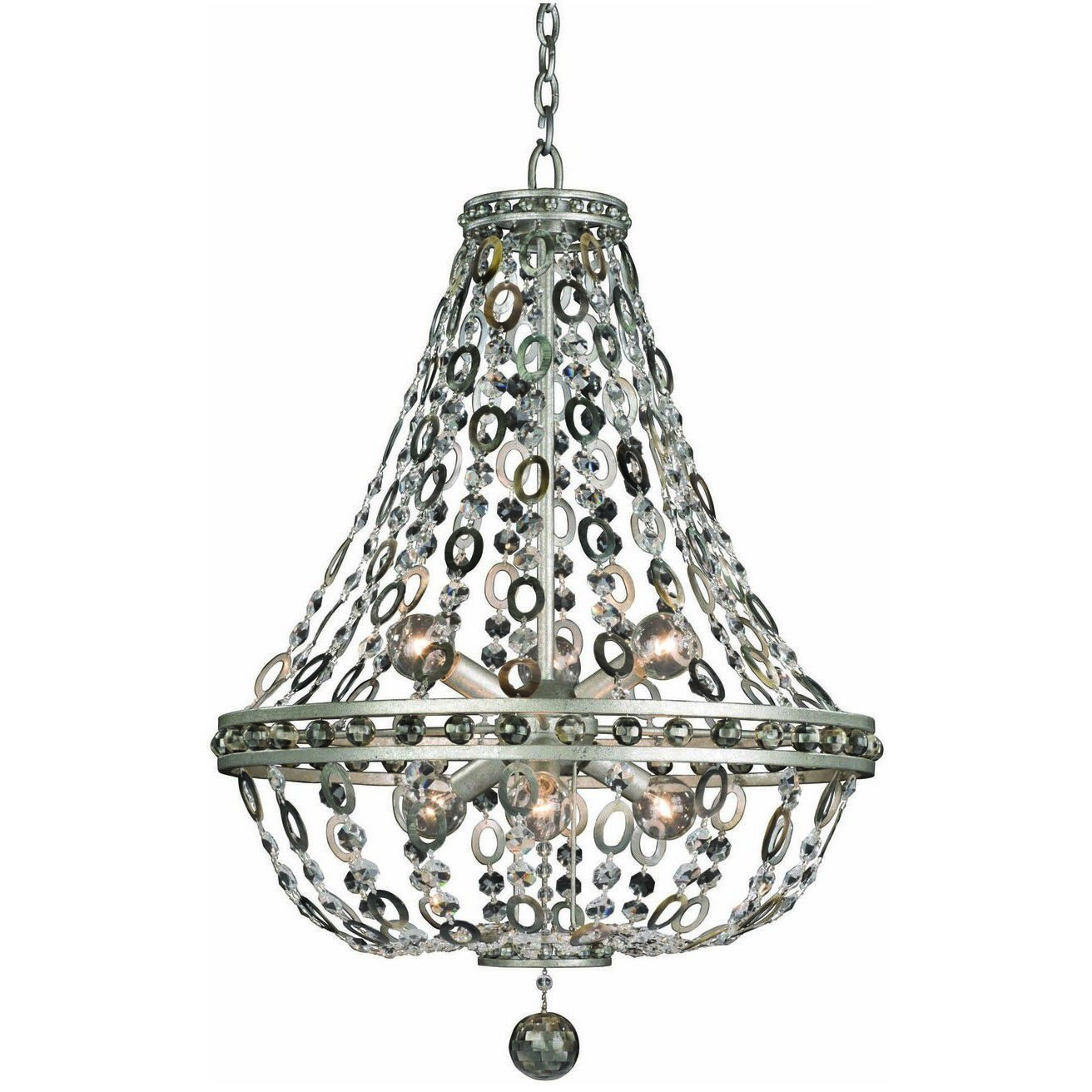 Lucia 6 Light 20 inch Vintage Silver Leaf Pendant Ceiling Light