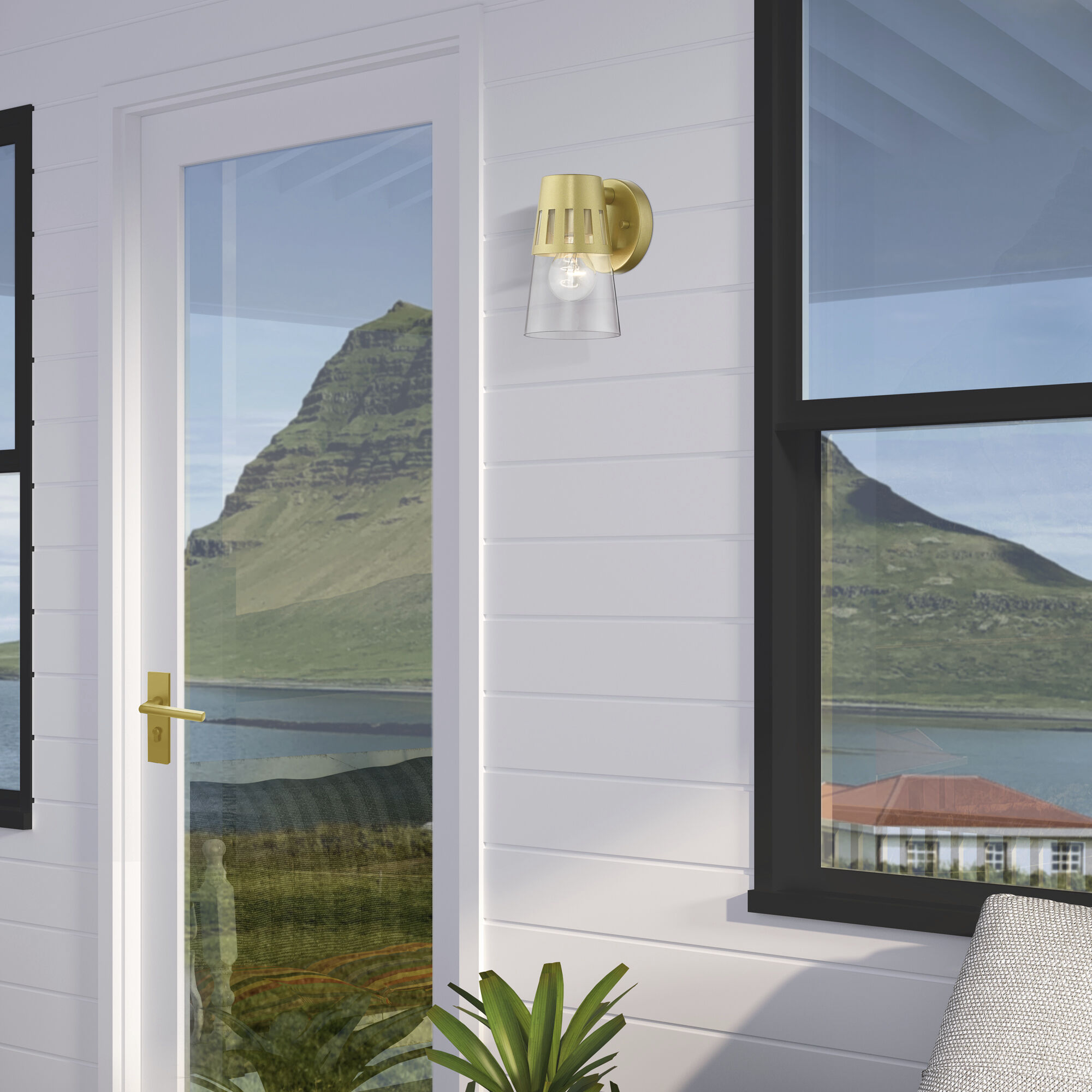 Covington 1 Light 8 inch Soft Gold Outdoor Wall Lantern, Small