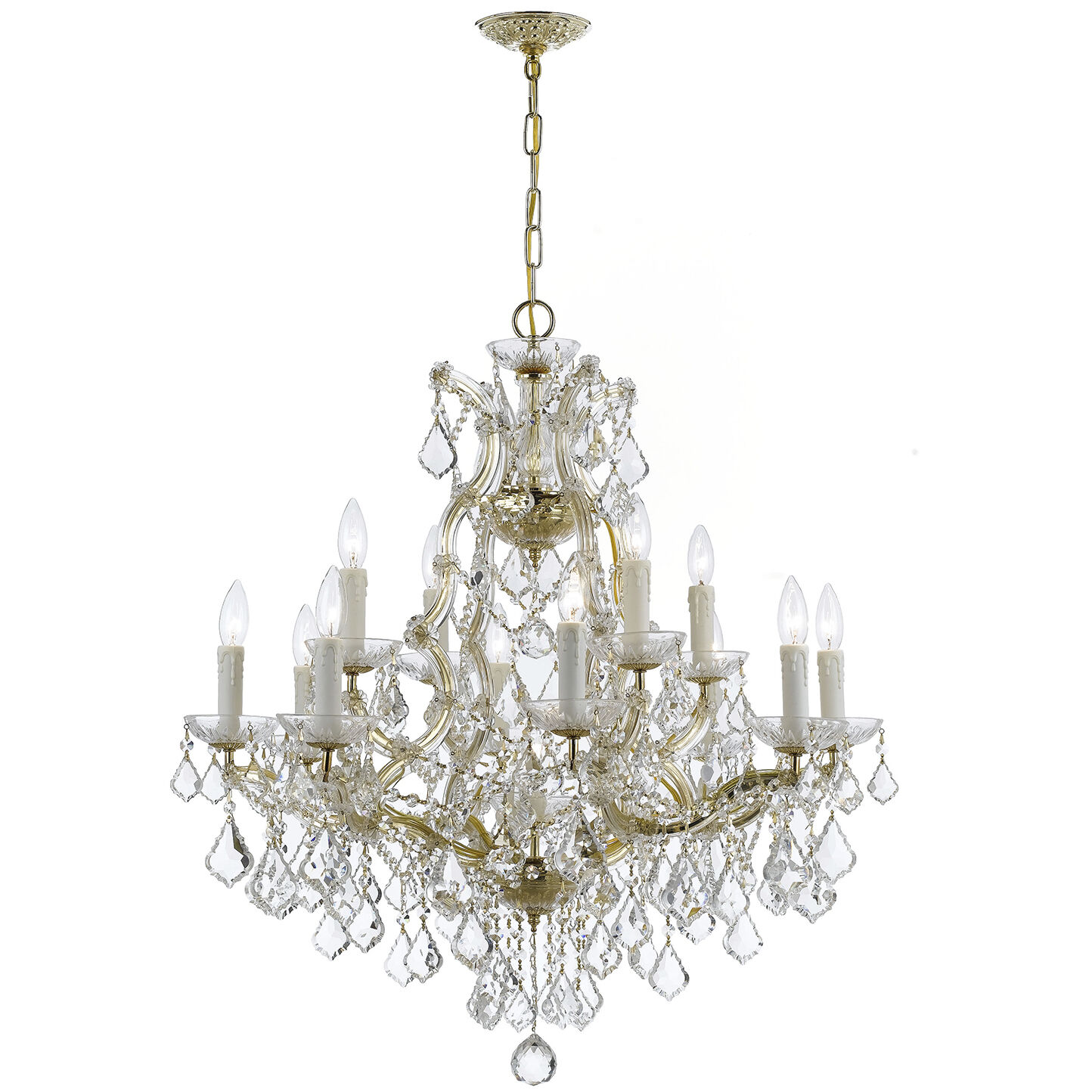 Maria Theresa 13 Light 28 inch Gold Chandelier Ceiling Light in Clear Hand Cut