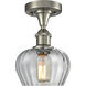 Edison Fenton 1 Light 7 inch Brushed Satin Nickel Semi-Flush Mount Ceiling Light in Mercury Glass
