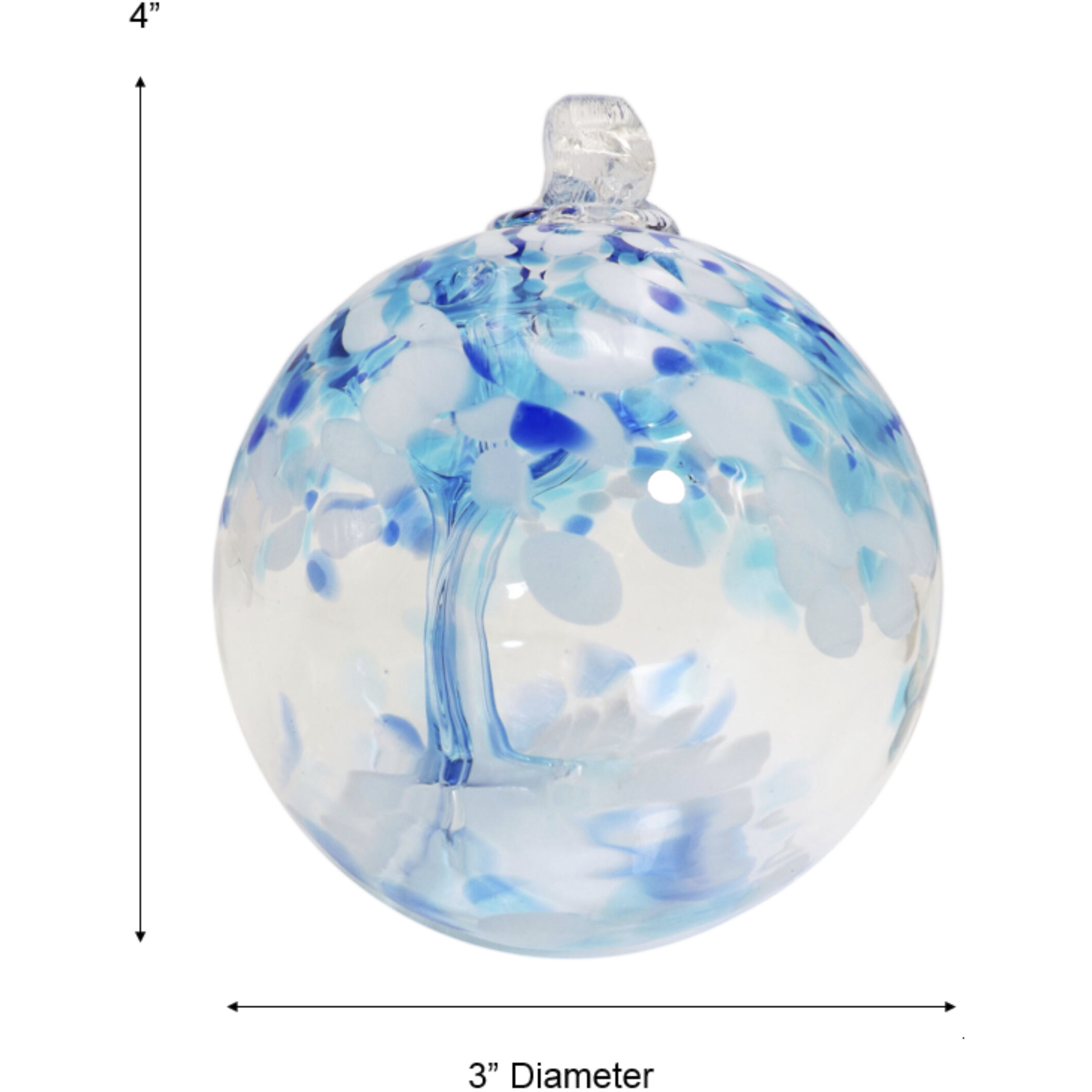 Aqua Blue Art Glass Ornament