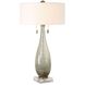 Cardoni 32.25 inch 60 watt Smokey Fern-Green Glass and Crystal Table Lamp Portable Light