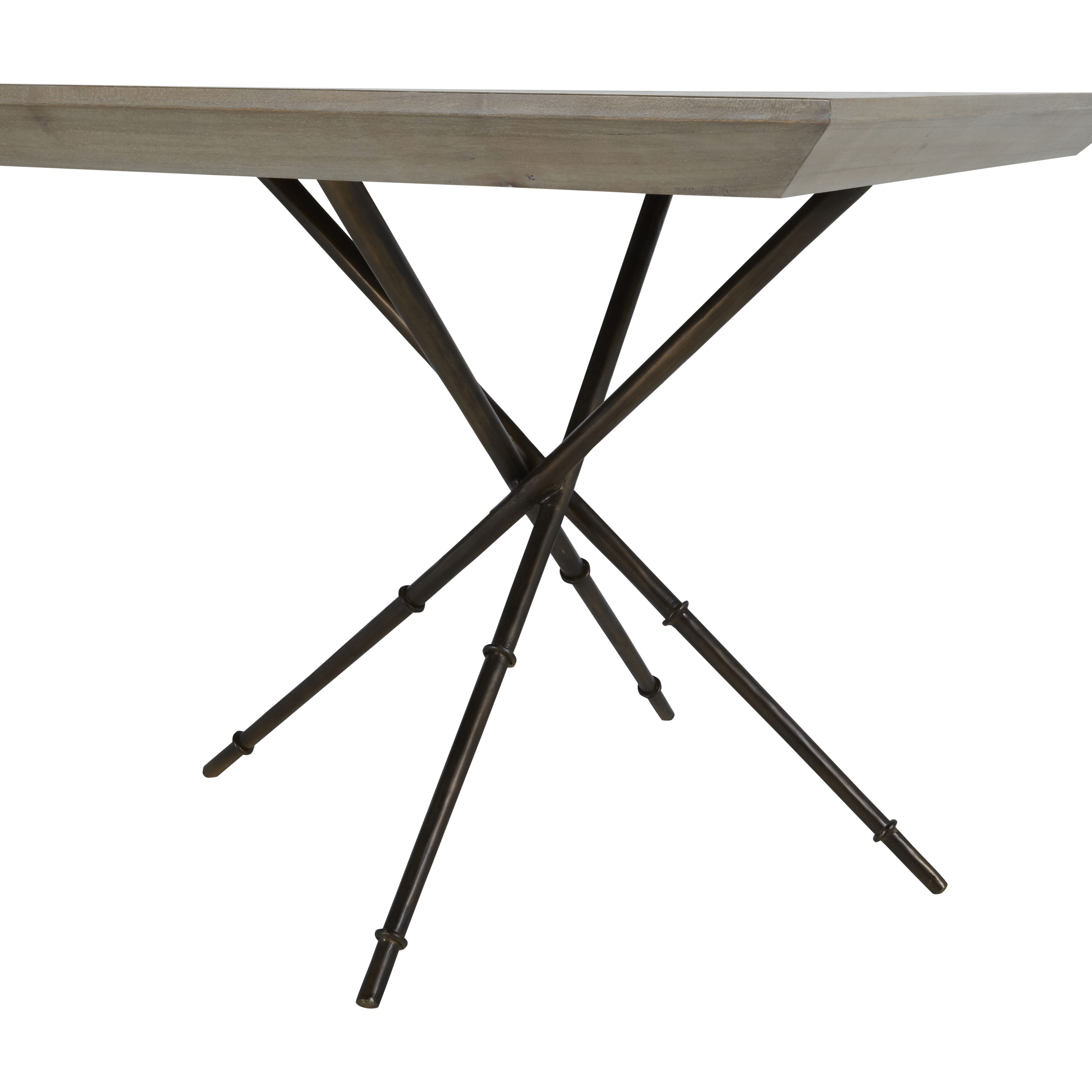 Davenport 84 X 39 inch Cerused Natural Gray and Antique Bronze Dining Table