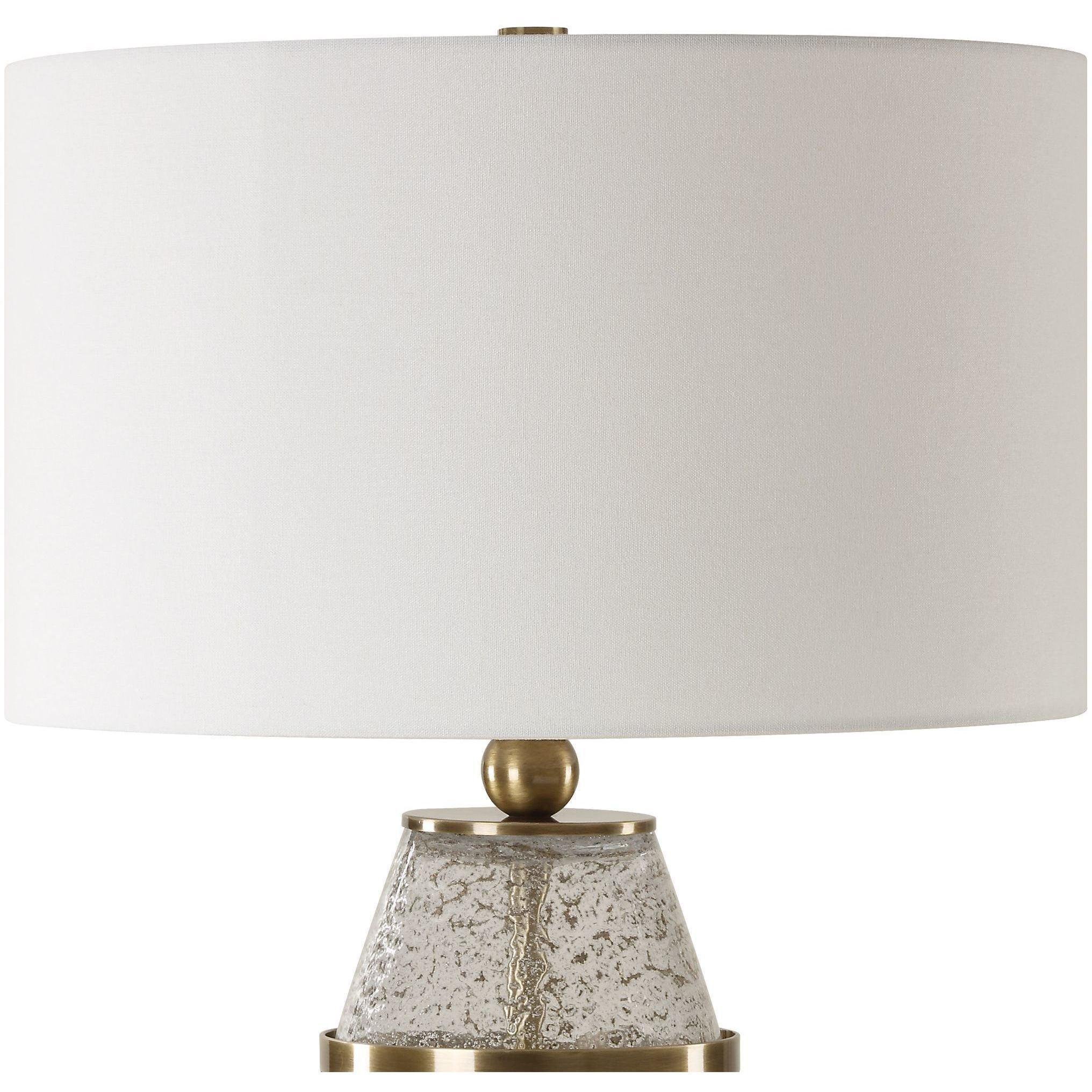 Out Of Time 29.75 inch 150.00 watt Seeded Glass with Gray Flecks and Antiqued Brass Table Lamp Portable Light