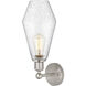 Edison Cindyrella 1 Light 7 inch Brushed Satin Nickel Sconce Wall Light in Seedy Glass