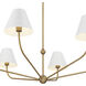 Xavier 6 Light 48 inch Vibrant Gold Chandelier Ceiling Light in Vibrant Gold and White
