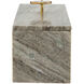 Anita 15 inch Gray and Brass Decorative Storage Box