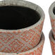 Small Orange and White Outdoor Planter, Set of 4