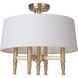 Ella 4 Light 18 inch Satin Brass Semi Flush Ceiling Light