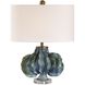 Ruffle Up 23 inch 150 watt Blue and Green and Brown Glaze with Antique Brass Table Lamp Portable Light