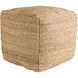 Seaport 18 inch Brown Pouf, Cube