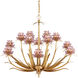 Marilee 12 Light 44 inch Pink/Dutch Gold Leaf Chandelier Ceiling Light, Large