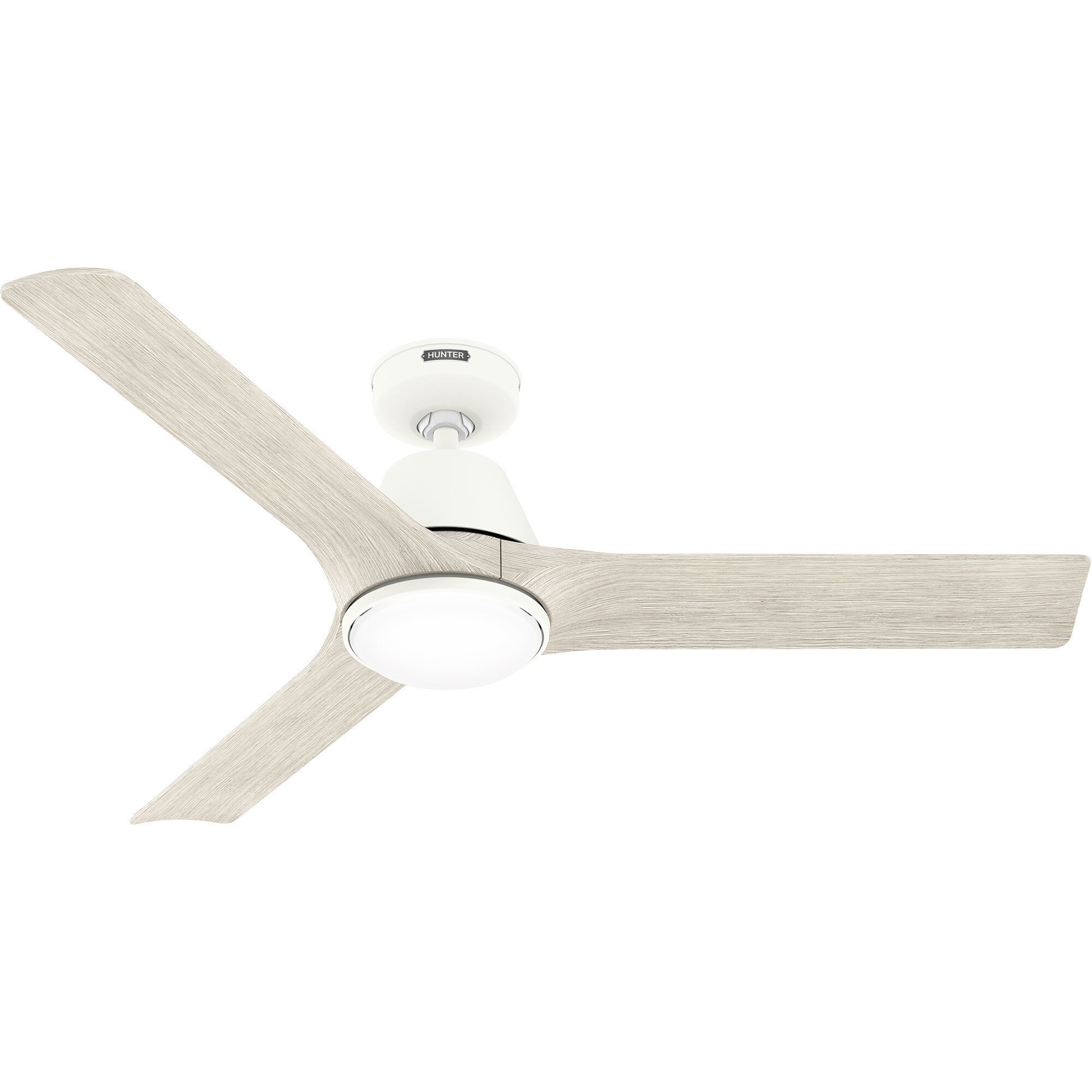 Aeronaut 52 inch Matte White with Brushed Light Oak Blades Outdoor Ceiling Fan