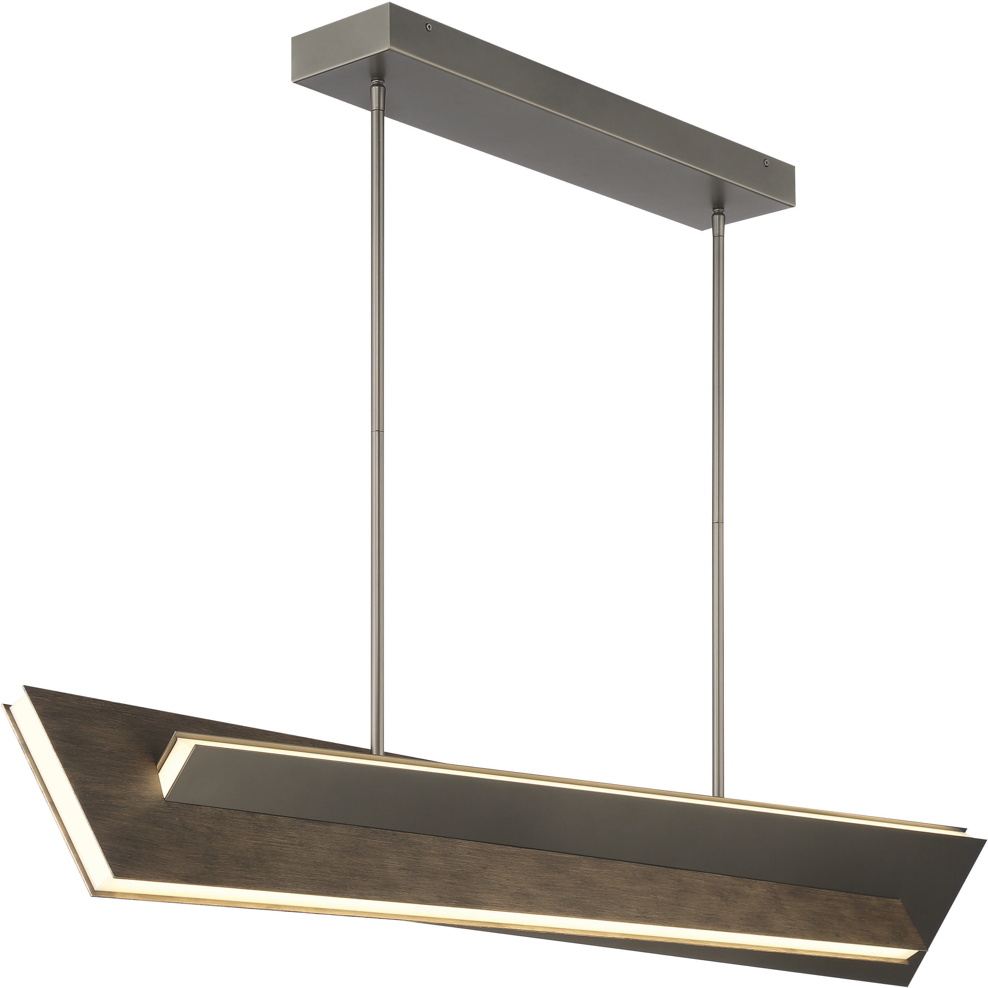 Intersezioni LED 4.25 inch Midnight Iron and Faux Walnut Island Light Ceiling Light