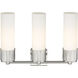 Bolivar 3 Light 20.5 inch Satin Nickel Bath Vanity Light Wall Light in Matte White Glass