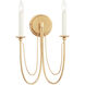 Plumette 2 Light 14 inch Gold Leaf Wall Sconce Wall Light