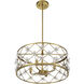 Bailey 4 Light 20 inch Warm Brass Convertible Semi-Flush or Pendant Ceiling Light