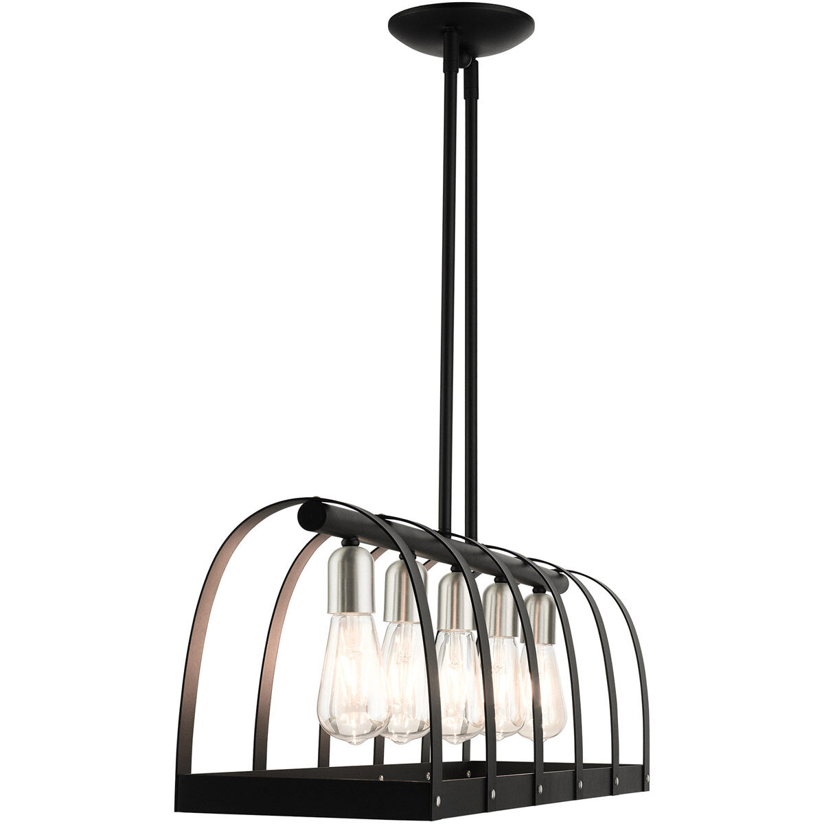 Stoneridge 5 Light 36 inch Textured Black Linear Chandelier Ceiling Light