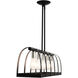Stoneridge 5 Light 36 inch Textured Black Linear Chandelier Ceiling Light
