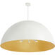 Elias 10 Light 59 inch Matte White Pendant Ceiling Light in 59" D x 59" W x 30.5" H, Matte White with Champagne Gold interior, EVOLV
