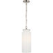 Thomas O'Brien Katie LED 7 inch Polished Nickel Cylinder Pendant Ceiling Light, Large