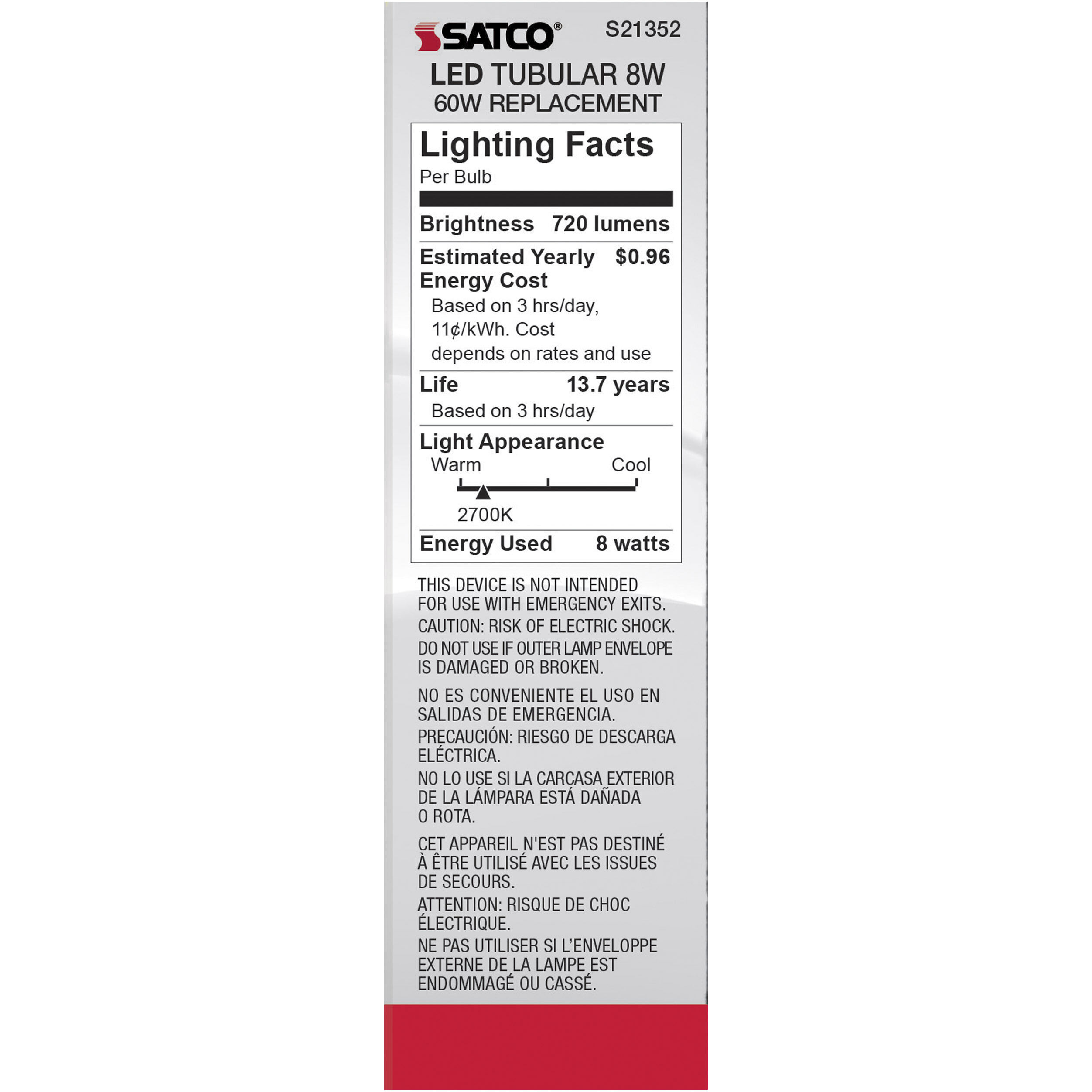 Lumos LED Medium Medium 8.00 watt 2700K LED Filament 