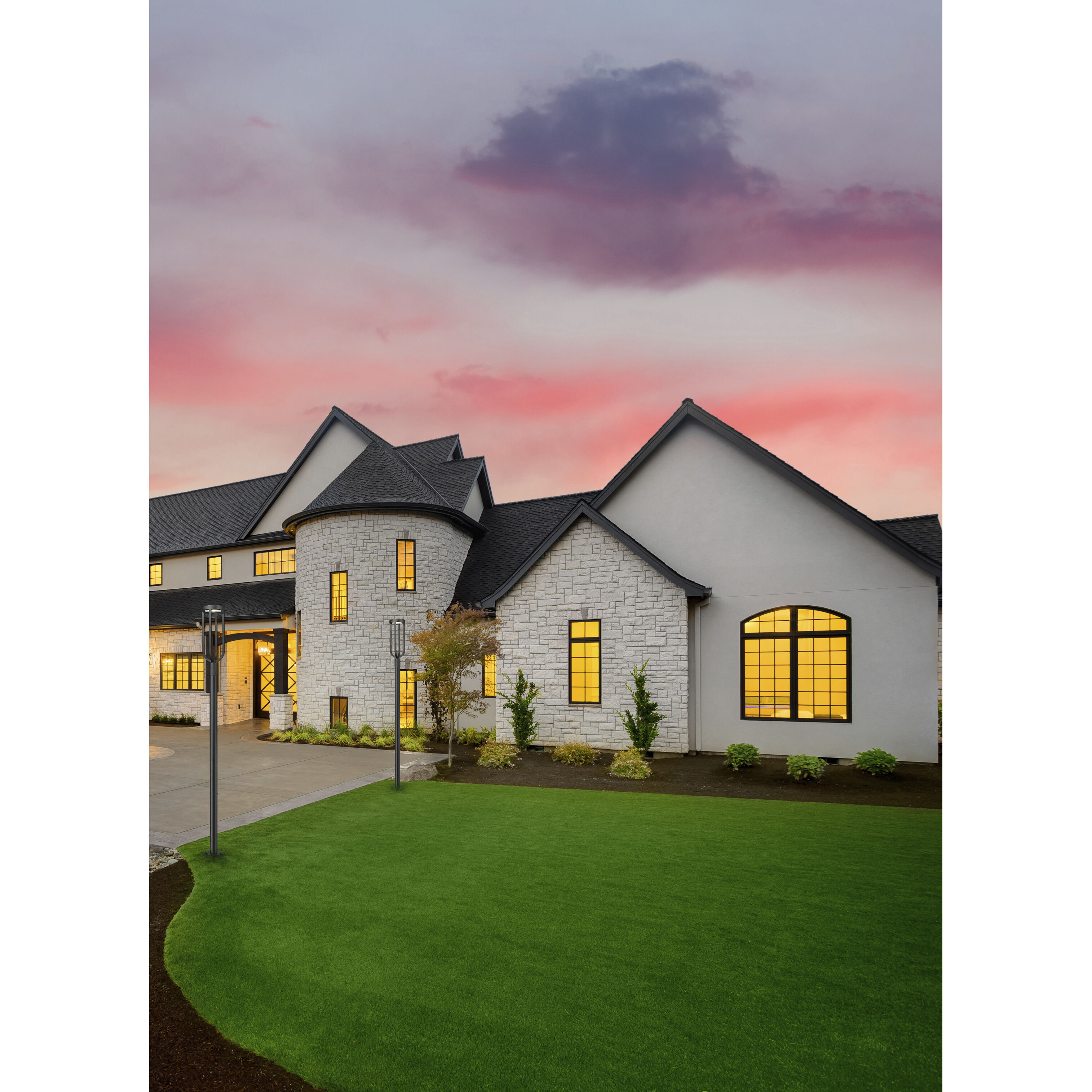 Leland LED 97.25 inch Sand Black Outdoor Post Mounted Fixture