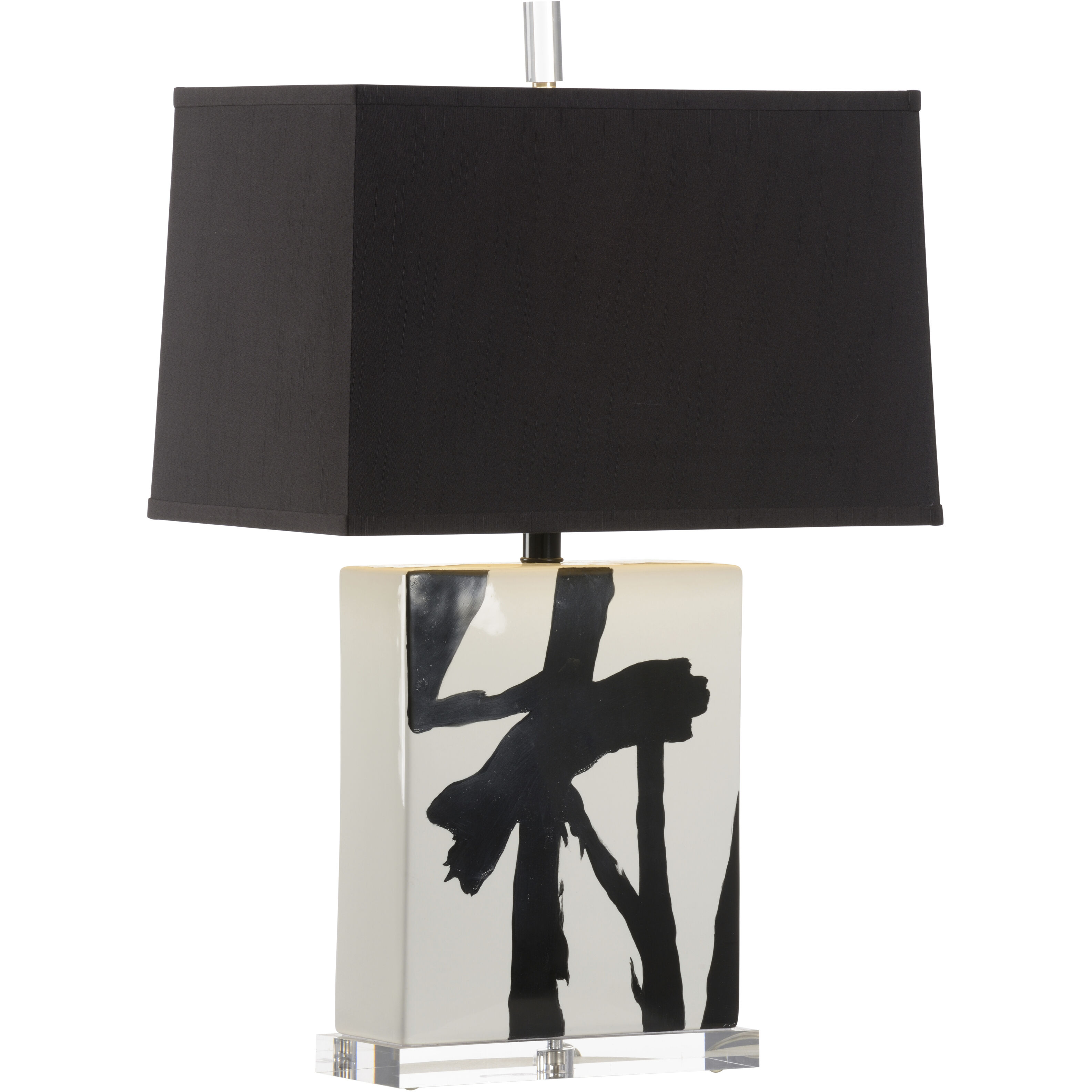 Abstract Composition V 18 inch 100.00 watt White/Cream and Black Table Lamp Portable Light