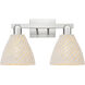 Natural Ballston Dome 2 Light 16 inch Brushed Satin Nickel Bath Vanity Light Wall Light