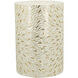 Anita 19.7 inch Gold/White Drum Stool