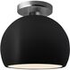 Radiance LED 7 inch Carbon Matte Black and Brushed Nickel Semi Flush Ceiling Light