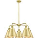 Ballston Urban 5 Light 26 inch Satin Gold Chandelier Ceiling Light