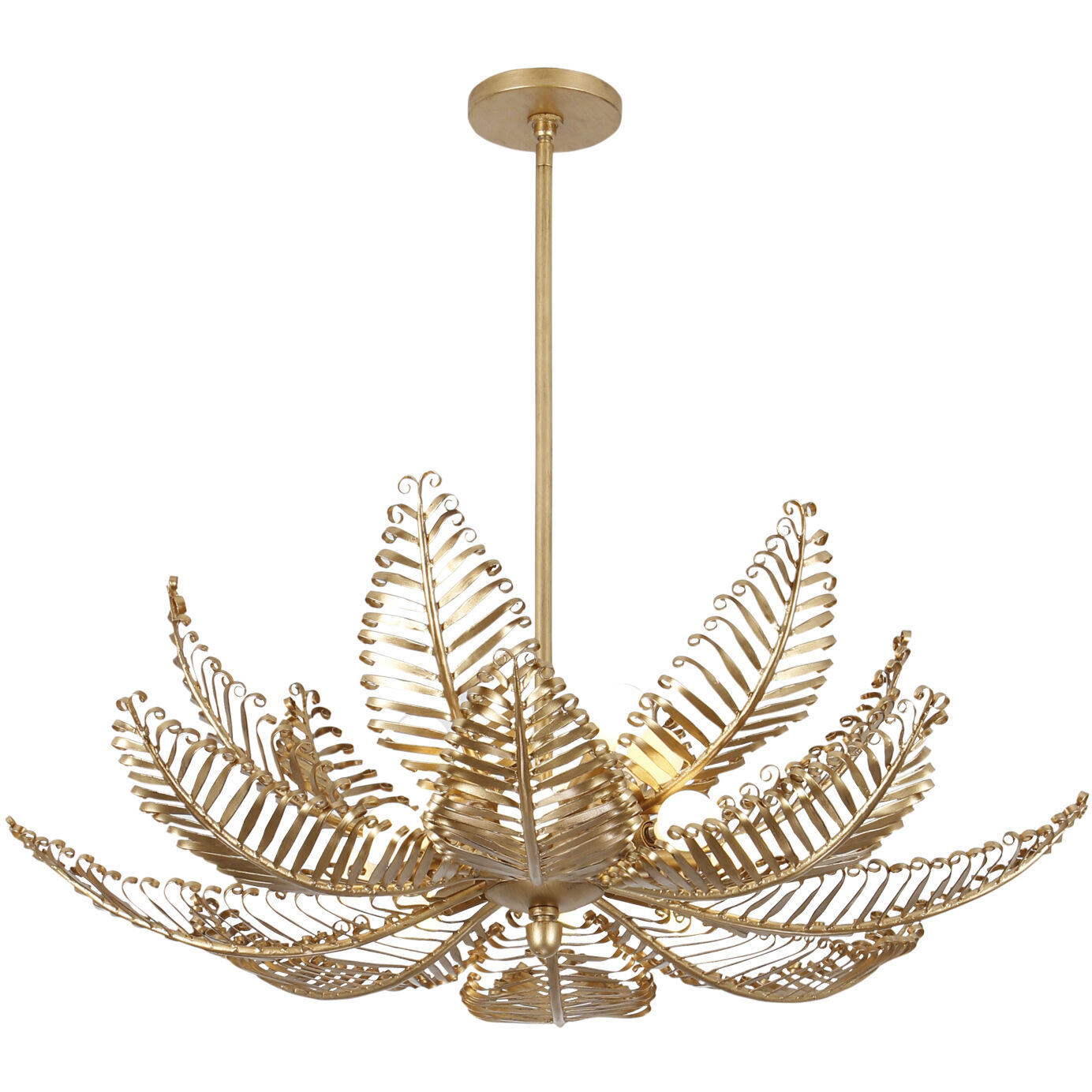 Fern 14 Light 36 inch Modern Gold Chandelier Ceiling Light