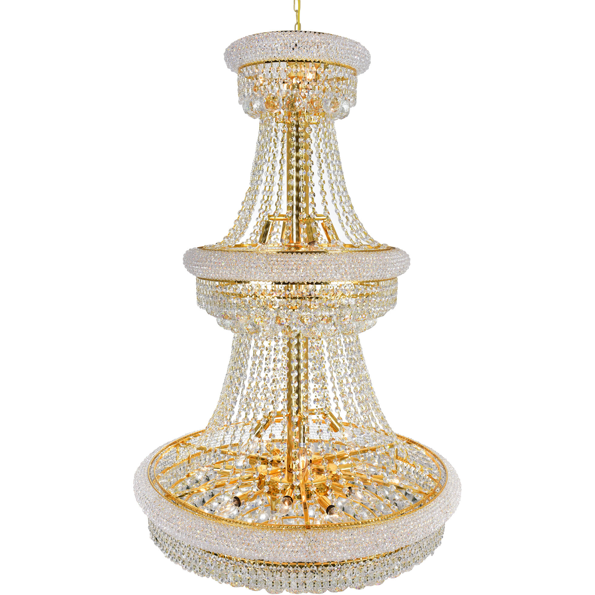 Empire 32 Light 30 inch Gold Down Chandelier Ceiling Light