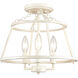 Joanie 3 Light 13 inch Antique White Semi Flush Mount Ceiling Light