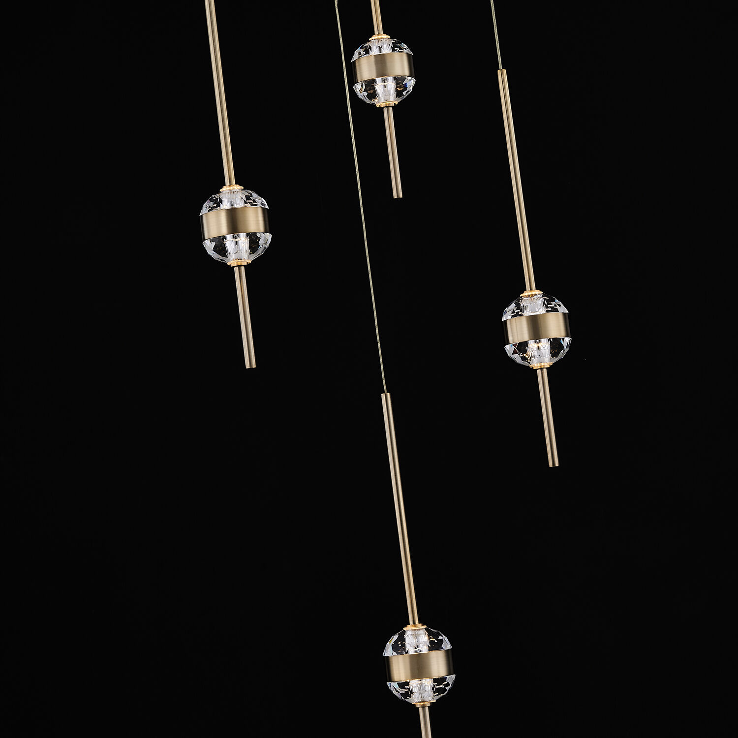 Goccia LED 16.25 inch Winter Brass Chandelier Ceiling Light