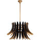 Aldridge 3 Light 30 inch Brushed Brass and Matte Black Pendant Ceiling Light