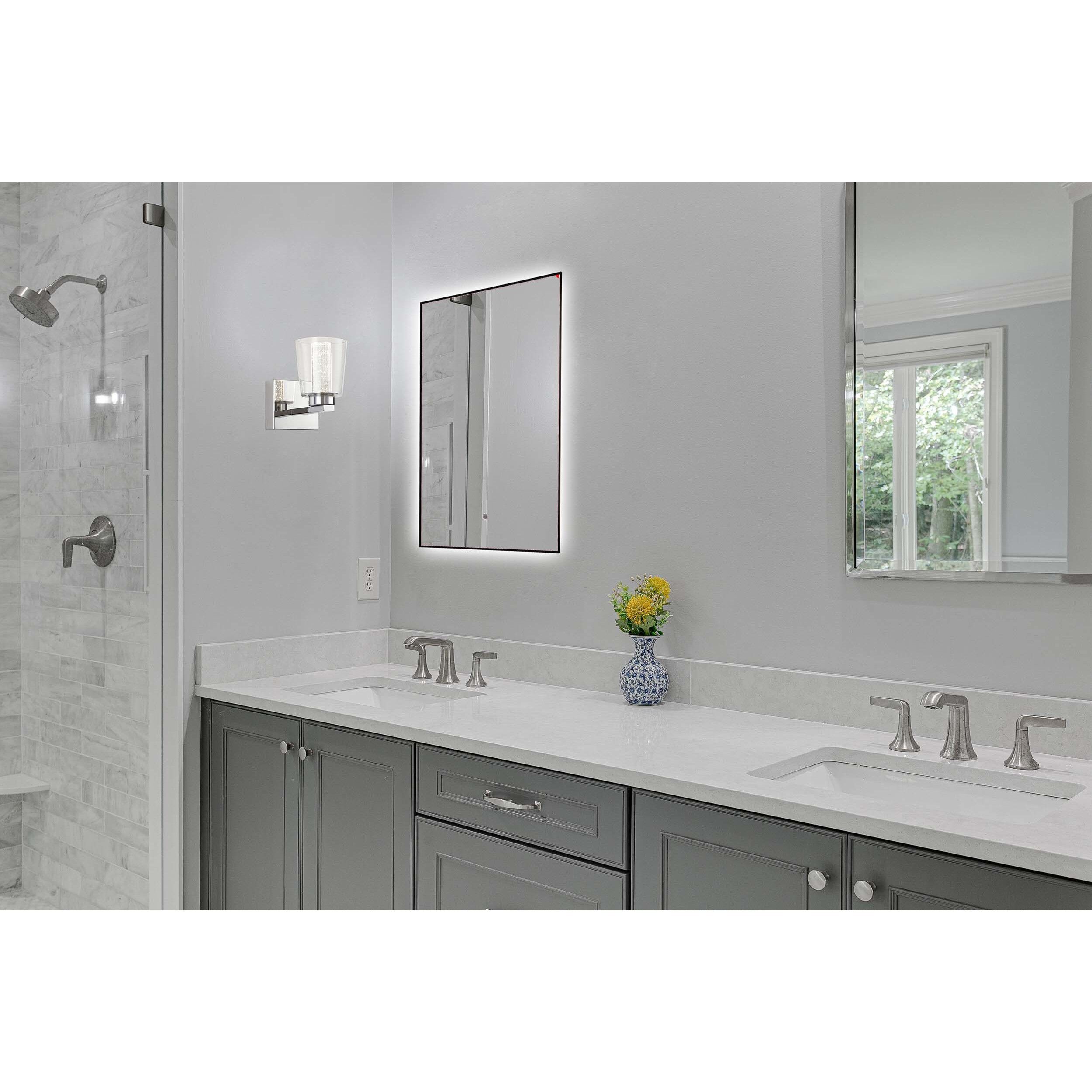 Reflections 31.5 X 23.5 inch Matte Black LED Mirror