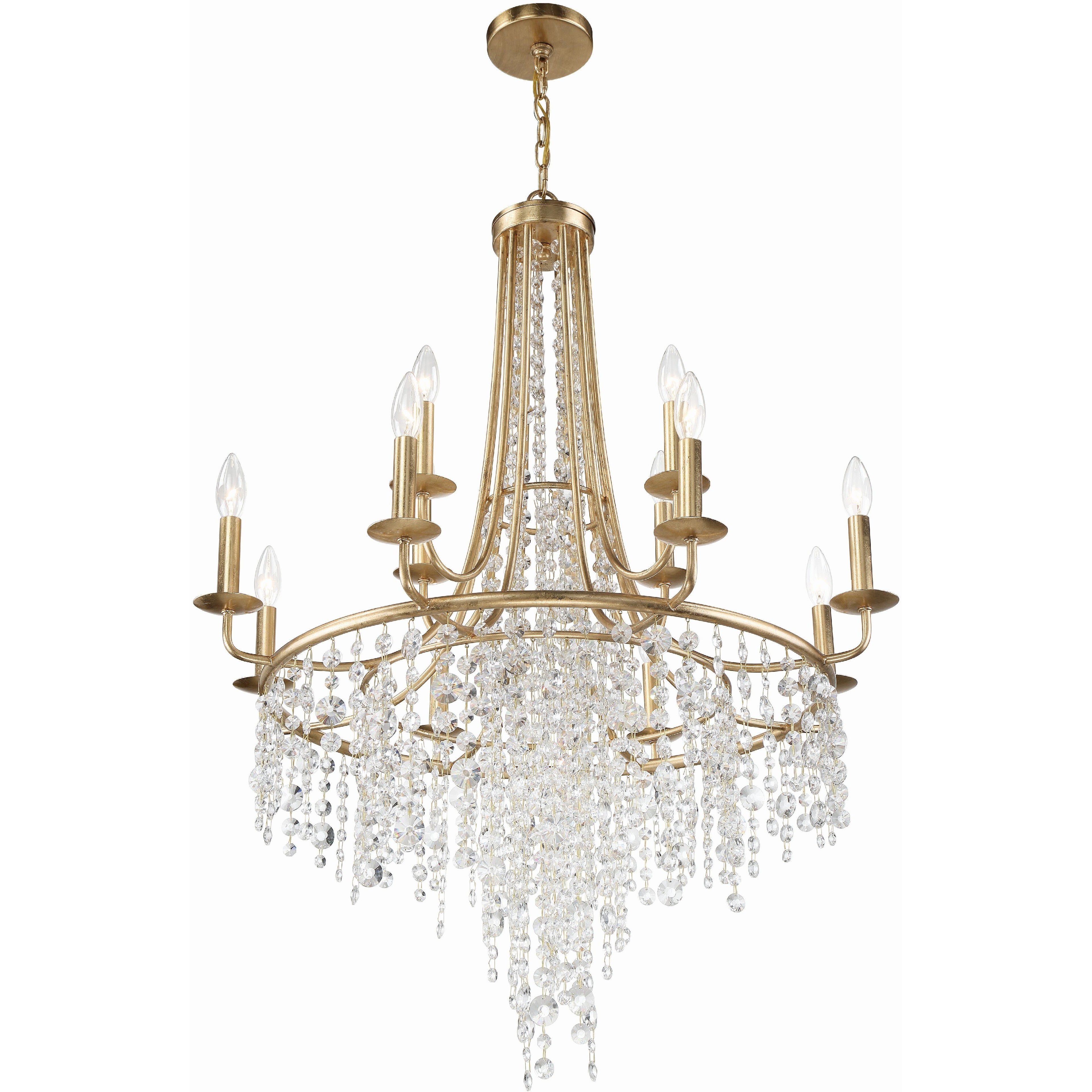 Gabrielle 12 Light 30 inch Antique Gold Chandelier Ceiling Light