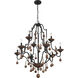 Colonial Charm 9 Light 33 inch Old World Bronze/Walnut Accents Chandelier Ceiling Light