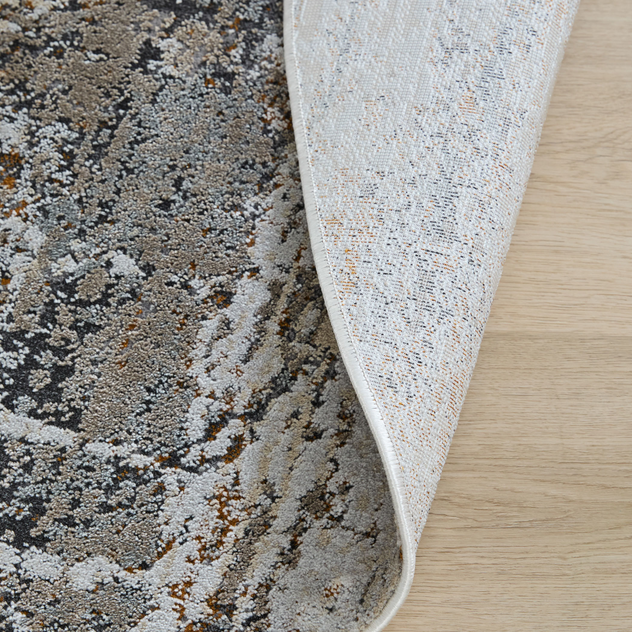 Hadim Black/Grey Rug in 5 Round