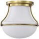 Valdora 1 Light 14 inch Natural Brass Flush Mount Ceiling Light