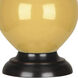 Small Double Gourd 22.75 inch 150 watt Sunset Yellow Glazed Ceramic with Deep Patina Bronze Accent Lamp Portable Light in Pearl Dupioni