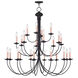 Heritage 24 Light 42 inch Black Chandelier Ceiling Light