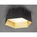 Honeycomb LED 16 inch Black/Gold Flush Mount Ceiling Light