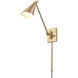 Whitmire 17.75 inch 60 watt Brushed Gold Swingarm Sconce Wall Light, Plug-In/Hardwire