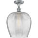 Edison Norfolk 1 Light 12 inch Polished Chrome Semi-Flush Mount Ceiling Light in Clear Glass