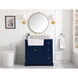 Franklin 36 X 22 X 35 inch Blue Bathroom Vanity Cabinet