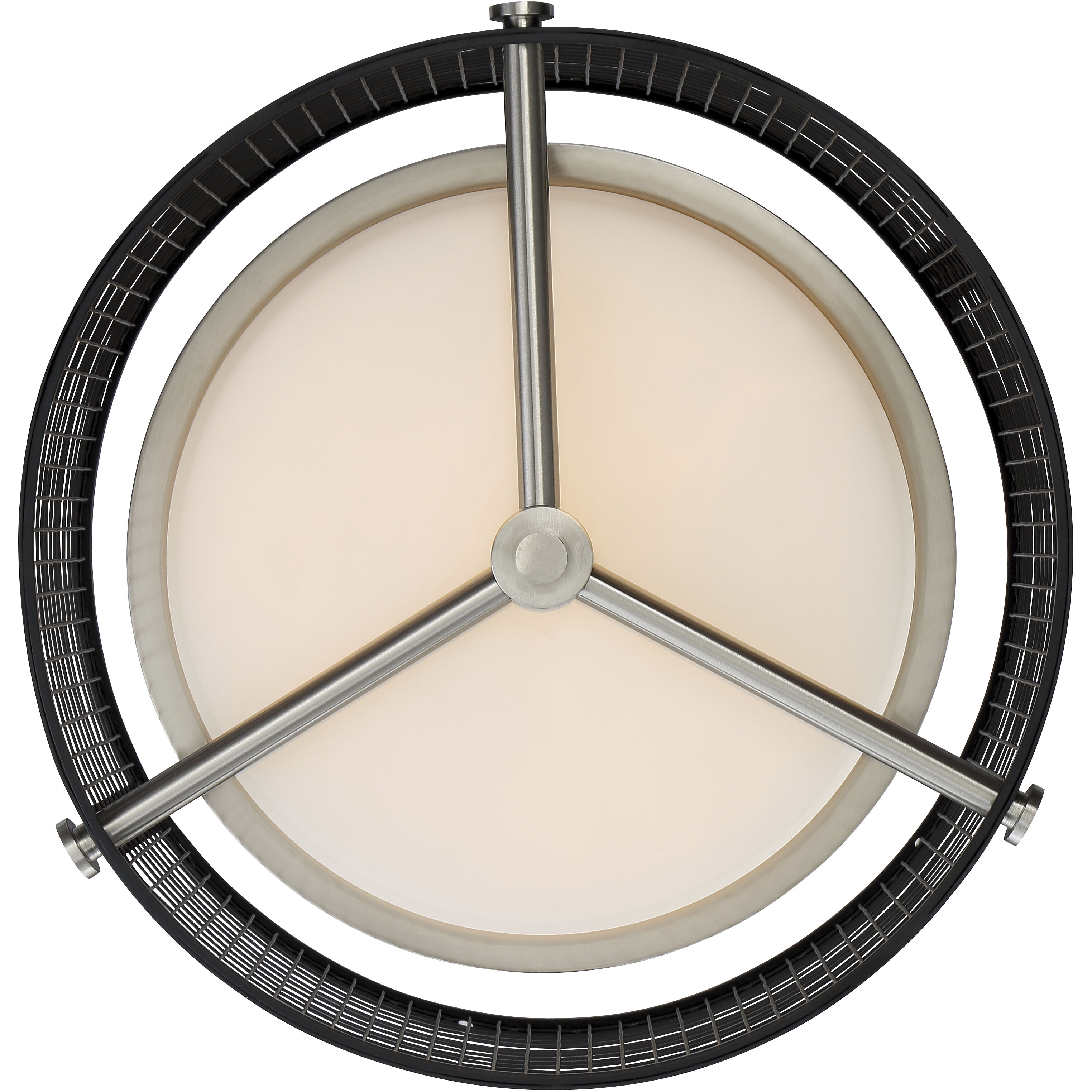 Pratt 3 Light 16.75 inch Black and Brushed Nickel Accents Flush Mount Ceiling Light