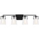 Drew & Jonathan Crofton 4 Light 33.38 inch Midnight Black Vanity Light Wall Light